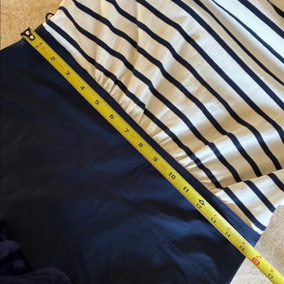 VERONICA BEARD Nautical Dress, Navy/Cream Striped Top, tiered Navy skirt. LG EUC - Picture 14 of 17